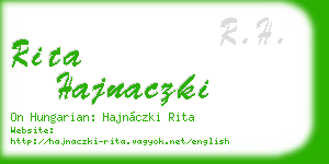 rita hajnaczki business card